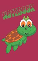 Notebook: Cute Turtle Composition Notebook/Journal for Adult/Children Animals Lovers to Writing (6x9 Inch.) College Ruled Lined Paper 120 Blank Pages (GREEN&R