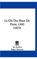 Le Dit Des Rues de Paris, 1300 (1875)