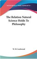 Relation Natural Science Holds to Philosophy