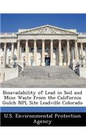 Bioavailability of Lead in Soil and Mine Waste from the California Gulch Npl Site Leadville Colorado