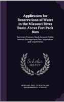 Application for Reservations of Water in the Missouri River Basin Above Fort Peck Dam