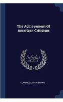Achievement Of American Criticism
