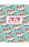 2020 Planner Weekly & Monthly 8.5x11 Inch: Happy Merry Chrstmas One Year Weekly and Monthly Planner + Calendar Views, journal, for Men, Women, Boys, Girls, Kids Daily Pretty Simple Essentials
