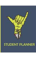 Student Planner: Zombie Shaka Sign Cool 2019-2020 Back to School Student Academic School Planner to Track Class Schedules, Assignments