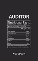 Nutritional Facts Auditor Awesome Notebook: 6x9 inches - 110 dotgrid pages - Greatest Passionate working Job Journal - Gift, Present Idea