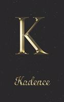 Kadence: 1 Year Daily Planner (12 Months) - Yellow Gold Effect Letter K Initial First Name - 2020 - 2021 - 365 Pages for Planning - January 20 - December 20 