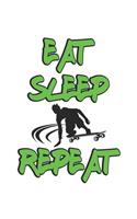 Eat Sleep Repeat: Notebook, Journal - Gift Idea for Skaters & Skateboard Fans - checkered - 6x9 - 120 pages