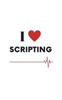 I Heart Scripting: (White Blank Lined Journal)