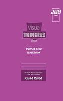 Visual Thinkers (Lite) Square Grid, Quad Ruled, Composition Notebook, 100 Sheets, Large Size 8 x 10 Inch Purple Cover