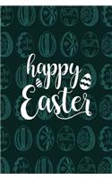 Happy Easter Notebook, Blank Write-in Journal, Dotted Lines, Wide Ruled, Medium (A5) 6 x 9 In (Olive Green)