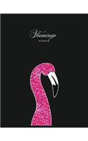 Notebook: Flamingo cover and Dot pages, Extra large (8.5 x 11) inches, 110 pages, notebooks and journals(1 Flamingo Notebook,)