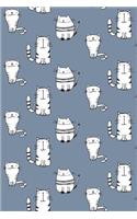 Journal Notebook For Cat Lovers Sketchy Cats Pattern 10: 110 Page Plain Blank Journal For Drawing, Writing, Doodling In Portable 6 x 9 Size.(15 Wordworthy Series Unlined)