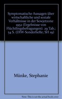 Symptomatische Aussagen Uber Wirtschaftliche Und Soziale Verhaltnisse in Der Sowjetzone 1952