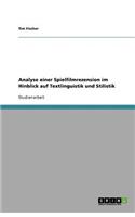 Analyse einer Spielfilmrezension im Hinblick auf Textlinguistik und Stilistik