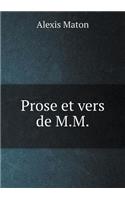Prose Et Vers de M.M