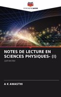 Notes de Lecture En Sciences Physiques- (I)