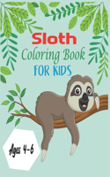 Sloth Coloring Book For Kids Ages 4-6