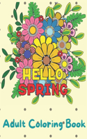 Hello Spring Adult Coloring Book: Relax and Enjoy 30 Beautiful Large Print and Simple Images with Flowers, Butterflies, Birds and more