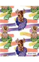 Quad Grid: Llama Composition Notebook Graph Ruled Paper, 4x4 Squared for Math & Science Graphing(2 Llama Designs)