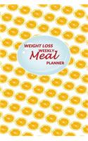 Weight Loss Weekly Meal Planner: 52 weeks of Food Menu Planning with Grocery Shopping List, Recipe pages Size 6x9 in - Orange Print