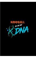 Handball Is in My DNA: A 6x9 Inch Quad Ruled Graph Paper (5x5 Inch Squares) Composition Notebook Journal with 120 Blank Lined Pages