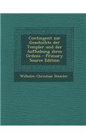 Contingent Zur Geschichte Der Templer Und Der Aufhebung Ihres Ordens