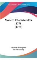 Modern Characters For 1778 (1778)