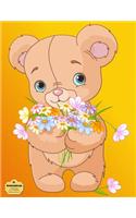 Writedrawdesign Notebook, College Ruled, 8.5 X 11, Teddy Bear with Flowers: (English)