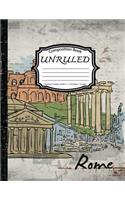 Unruled Composition Book: Notebook College ruled: Colorful Rome: (Composition Book Journal: Notebook 8.5 x 11 inch, Paper 110 pages)