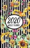 2020 Weekly Planner: Sunflowers Small Size Easy To Carry Two Page A Week Planner Calendar