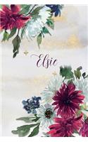 Elsie: Personalized Journal Gift Idea for Women (Burgundy and White Mums)