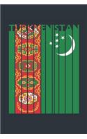 Vintage Turkmenistan Notebook - Turkish Flag Writing Journal - Turkmenistan Gift for Turkish Mom and Dad - Retro Turkish Diary