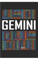 Gemini Words: 6x9 Ruled Notebook, Journal, Daily Diary, Organizer, Planner