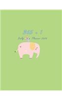 365 + 1 Daily Planner: Adorable Light Green Cover with Lovely Elephant and Mice / One Day per Page / Everyday Time Schedule Planning - Trackers, Task Lists, Goals and Grat