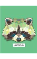 notebook: Raccoon on green cover and Dot Graph Line Sketch pages, Extra large (8.5 x 11) inches, 110 pages, White paper, Sketch, Notebook journal(1 Raccoon on Green Notebook)