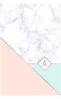 A: Monogram Initial a Marble Notebook for Women and Girls