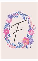 F: Personalized Notebook Journal for florists, wedding planner, bride's maid gift, wedding decorators with floral cover college lined