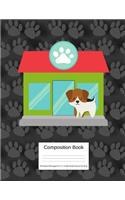Composition Book 100 Sheets/200 Pages/8.5 X 11 In. Wide Ruled/ Dog at Pet Shop