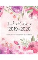 2019 - 2020 Teacher Planner Undated Monthly and Weekly Calendar