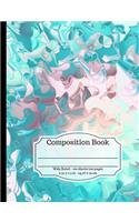 Water Wave Wide Ruled Composition Notebook-100 sheet/200 pages, 9.75in. x 7.5in