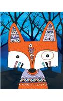 Bullet Journal Tribal Fox: 162 Numbered Pages with 150 Graph Style Grid Pages, 6 Index Pages and 2 Key Pages in Easy to Carry 5.5 X 8.5 Size.