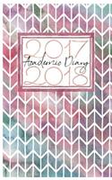 2017 - 2018 Academic Diary: Week to View A5 | Mid Year Student Planner WO2P Pink and Green Watercolour Cover