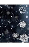 Snowflake Notebook: 8.5 X 11 202 College Ruled Pages