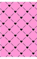 Bullet Journal Notebook Black Quilted Hearts Pattern 3