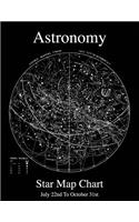 Astronomy Star Map Chart July 22nd To October 31st