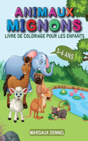 Animaux Mignons Livre De Coloriage Pour Les Enfants 3-6 Ans