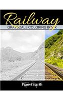 Railway Grayscale Coloring Book: Adult Coloring Book with Beautiful Images of Rail Road Tracks