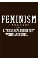 Feminism: Feminism Definition Notebook To Write In Feminist Political Journal Diary Log Book funny Gift