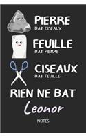 Rien ne bat Leonor - Notes: Noms Personnalisé Carnet de notes / Journal pour les filles et les femmes. Kawaii Pierre Feuille Ciseaux jeu de mots. Fournitures scolaires, premier