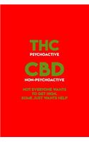 THC CBD: Lined Journal - THC Get High CBD Wants Help Marijuana Hemp Cannabis Gift - Red Ruled Diary, Prayer, Gratitude, Writing, Travel, Notebook For Men Wom